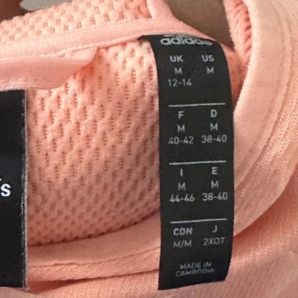 Women Adidas Climawarm Pull Over Hoodie Peach Blue Size Medium Excellent - Picture 5 of 5